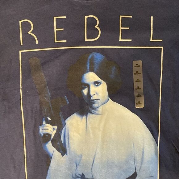 New Disney Rebel Princess Navy T-Shirt Starwars Size XL - Picture 3 of 7